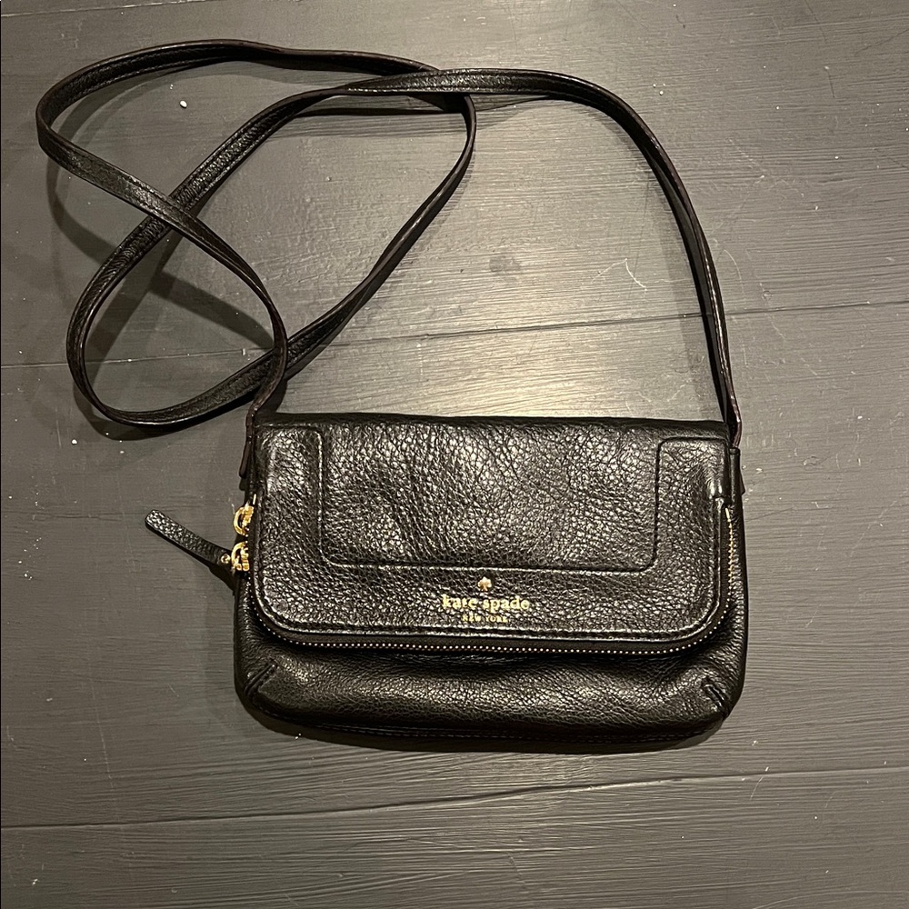 Kate Spade Black Textured Crossbody Bag
